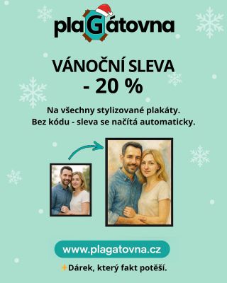 🎄 Vánoční sleva –20 % na všechny plakáty! Proměň svou fotku ve stylizovaný plakát a udělej radost sobě nebo někomu...